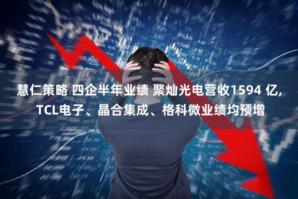 慧仁策略 四企半年业绩 聚灿光电营收1594 亿, TCL电子、晶合集成、格科微业绩均预增